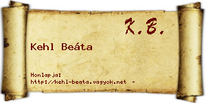 Kehl Beáta névjegykártya
